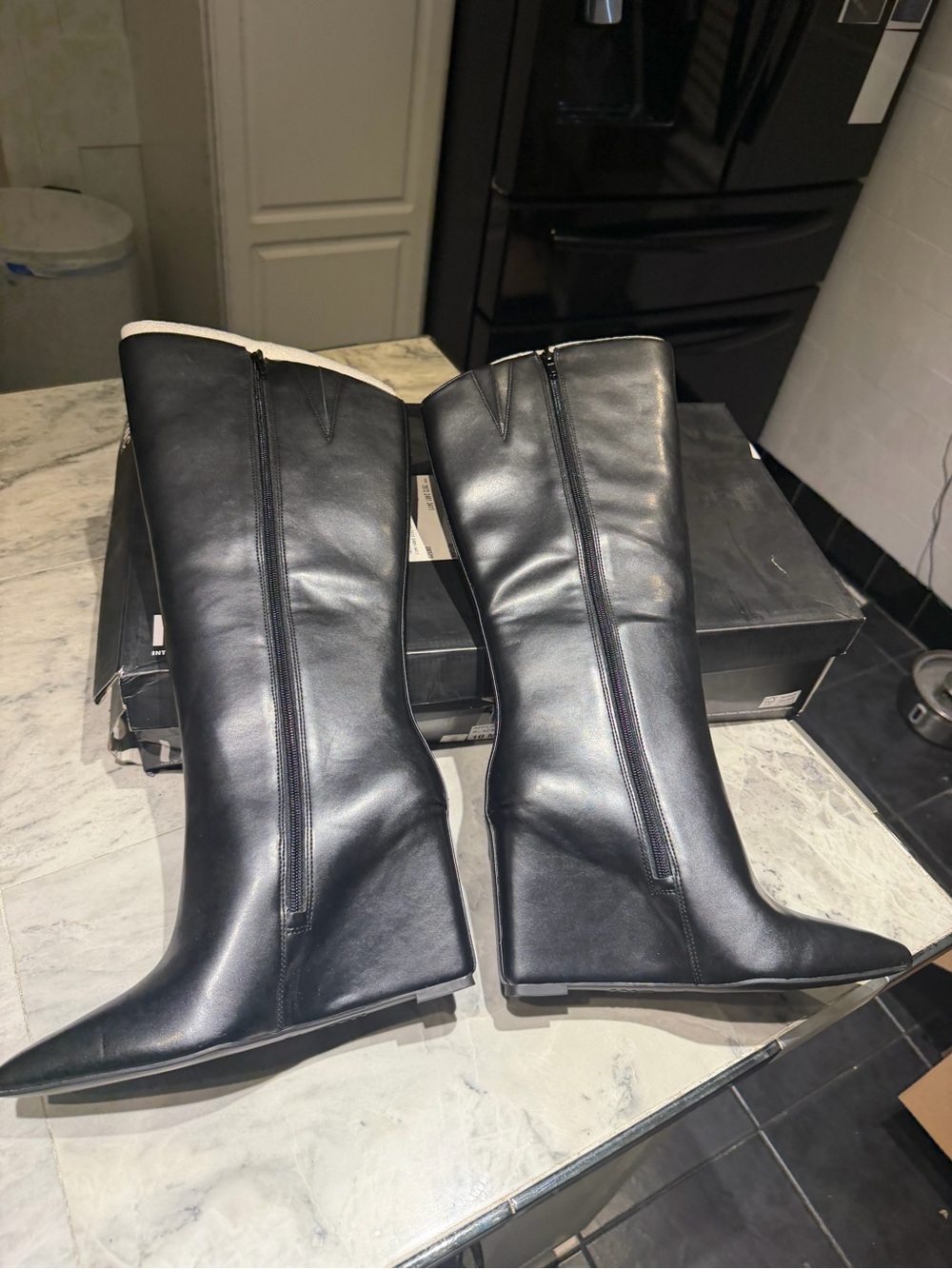INC International Concepts Black Over-the-Knee Pointed Toe Boots women 10 m - Picture 6 of 8